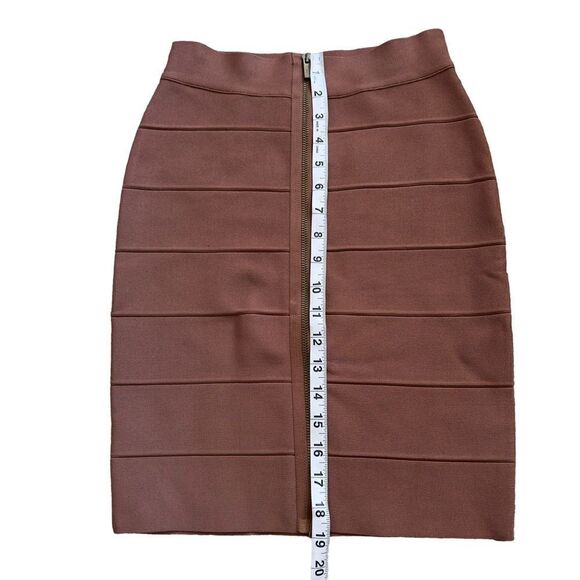 BCBGMAXAZRIA Josey Bandage Zip Up Brown Skirt SMALL - Picture 6 of 13